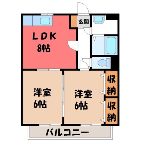 カームテラス御幸 A棟の物件間取画像